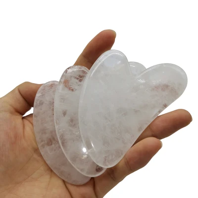 Gran oferta, tablero de guasha de cristal de Jade blanco, tablero de guasha en forma de corazón