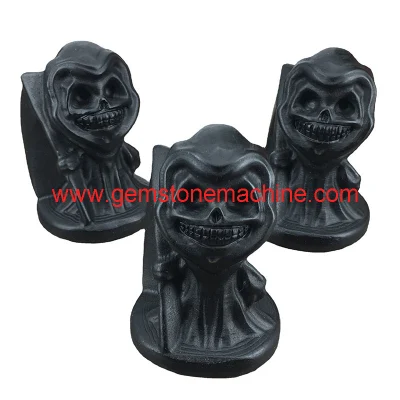 Tallas de muerte de obsidiana negra de gran oferta de alta calidad para decoración de Halloween