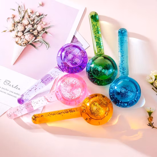 Onda de agua para el cuidado de la piel de la cara y los ojos, 2 uds. Por caja, gran bola de cristal de belleza, enfriamiento Facial, globos de hielo, masaje