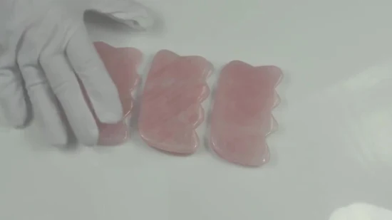 Tablero gua sha de piedra de jade de cuarzo rosa natural de venta caliente