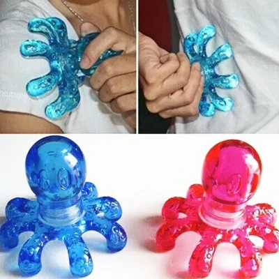 Mini pulpo forma masaje personal músculo relajante cuerpo cuello masaje herramienta cristal garra masaje masaje de mano