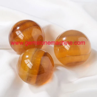 Bola de cristal de esfera de fluorita amarilla hermosa Natural al por mayor para Fengshui