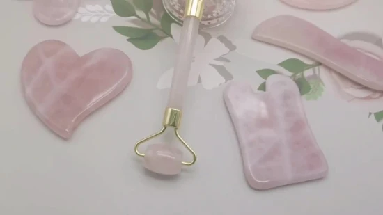 Tablero de Guasha de forma cuadrada de Gua Sha de piedra de Jade de cuarzo rosa Natural de venta caliente para masaje Facial